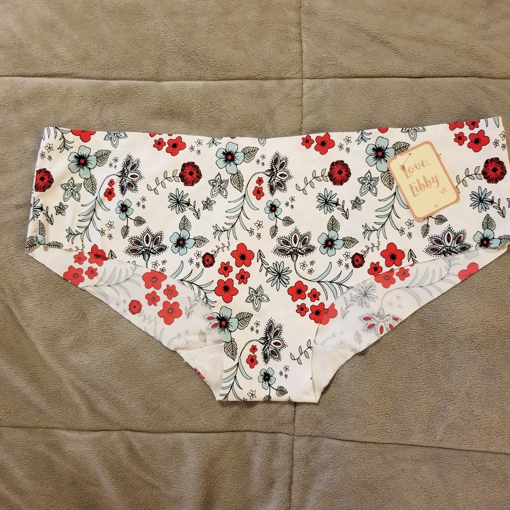 White floral no line bikini panties
